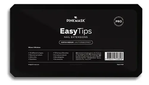 Easy Tips Pink Mask Coffin Medium Soft Gel Press