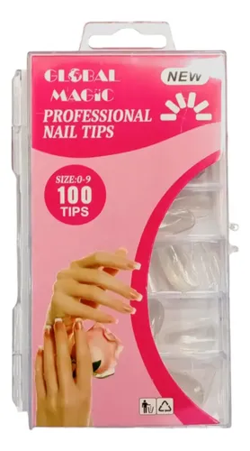 Uñas Postizas Naturales 100 Unidades Manicuria Manos Diseños
