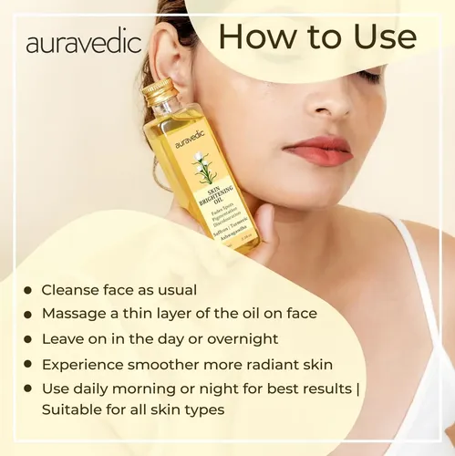 Aceite Para La Piel Auravedic Radiant Con Cúrcuma, Azafrán Y
