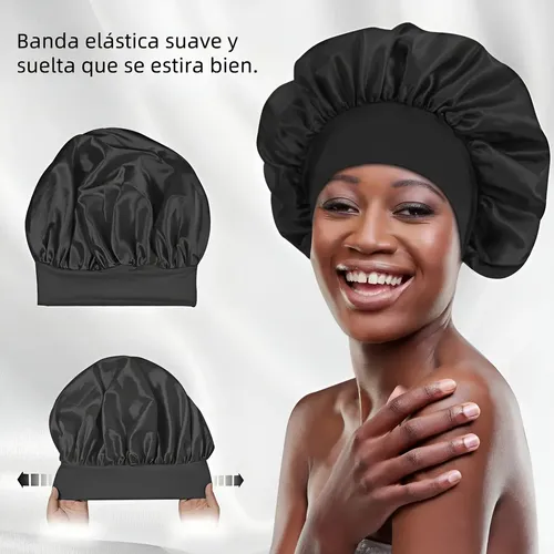 6pzs Curly Ondas En Cabello Rizos Sin Calor Tubo+gorro Satin