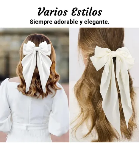 3 Moños Para Cabello Lazos Grandes Elegantes Accesorios Niña Rojo Vino Negro Blanco