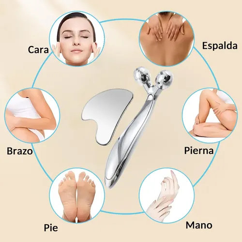 2 Piezas Herramienta De Guasha Facial,gua Sha De Acero