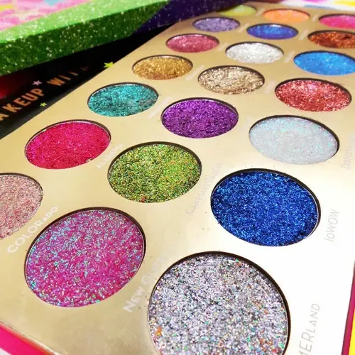 Paleta Sombras Brillantes Glitter Rude Cosmetics 21 Colores Larga Duración