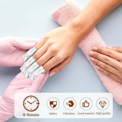 100 Envolturas De Papel De Aluminio Para Uñas Mozeat