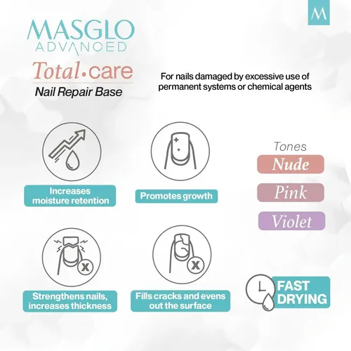 Base Masglo Clinical Total Care Base Recuperadora De Uñas Color Total Care Rosado