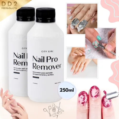 Removedor Para Semipermanente Acrílico Uñas City Girl 250ml