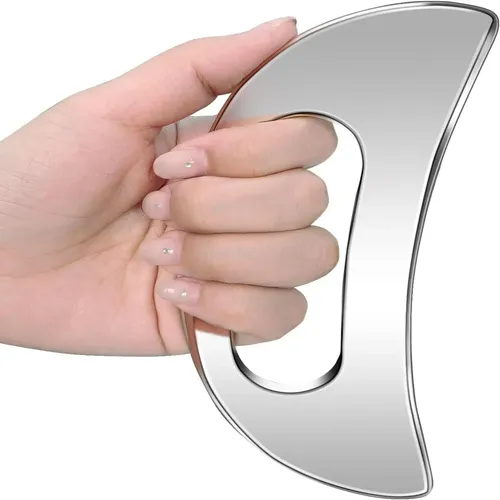 Herramienta De Masaje Gua Sha De Acero Inoxidable Con Asa