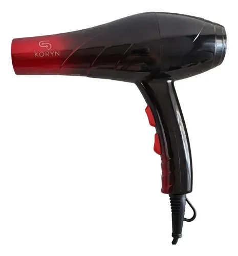 Secador De Pelo Profesional Koryn 2 Velocidades 3 Temp Negro Con Rojo
