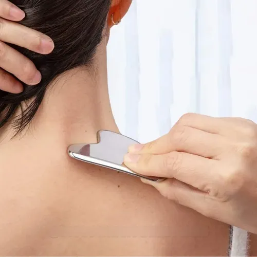 Piedra Gua Sha De Acero Inoxidable Para Masaje Facial, Antia