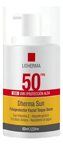 Protector Solar Lidherma Toque Seco Spf 50 Dherma Sun X 60ml