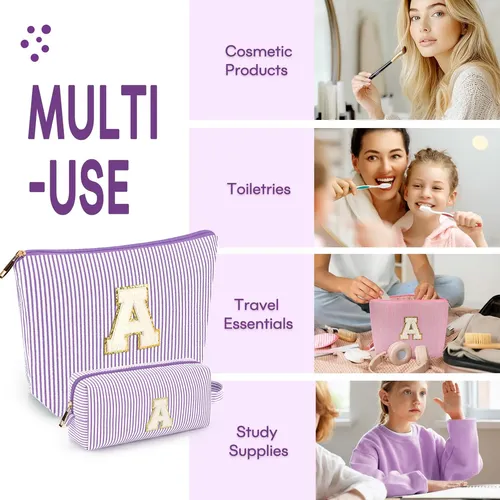 Set De Bolsas De Maquillaje Mibasies Purple B Para Mujeres Y