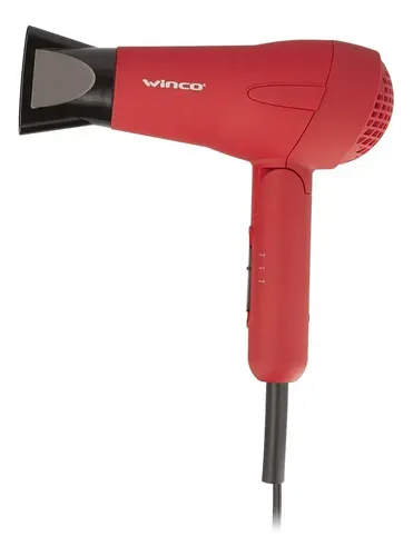 Secador de Pelo Plegable Mini Viaje Con Difusor Winco W190 E Color Rojo