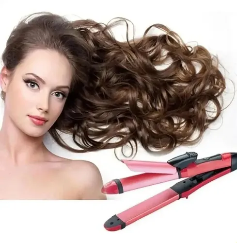 Alaciadora Y Rizadora De Cabello 2 En 1, Plancha Y Tenaza