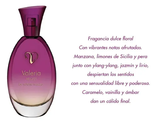 Perfume Valeria Velvet para Mujer Eau de Parfum 100 mL
