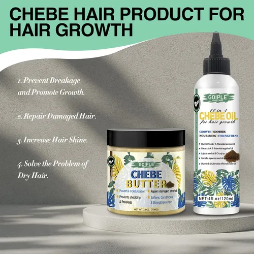 Set Para El Crecimiento Del Cabello Wozutunt Chebe Oil & But