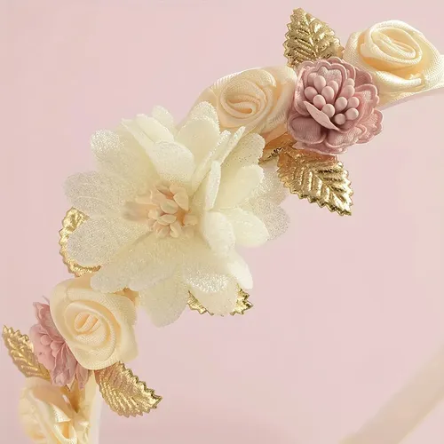 Diadema, Accesorios Para El Cabello, Bonita Diadema A Presió Ivory White