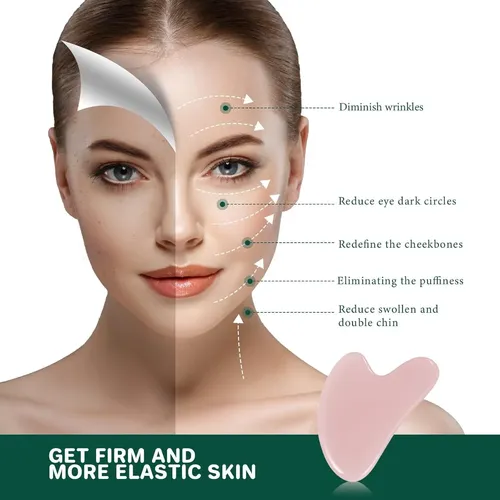 Piedra Gua Sha Facial Para Masaje Rosa