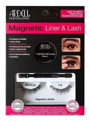 Kit Pestañas Postizas Magnéticas Ardell Liner & Lash 110 Natural
