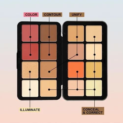 Paleta De Maquillaje De 16 Colores De Rubor Y Corrector K