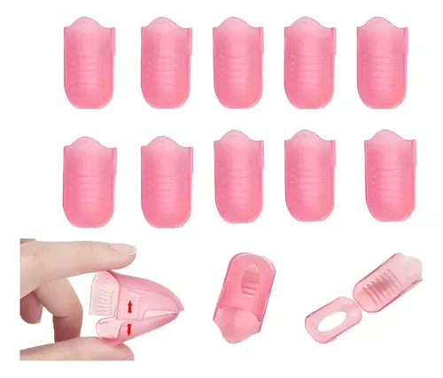 Set De 10 Clips Removedores De Esmalte Rosa Sukpsy