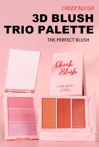 Paleta Rubor 3 En 1 Contorno Iluminador Cara
