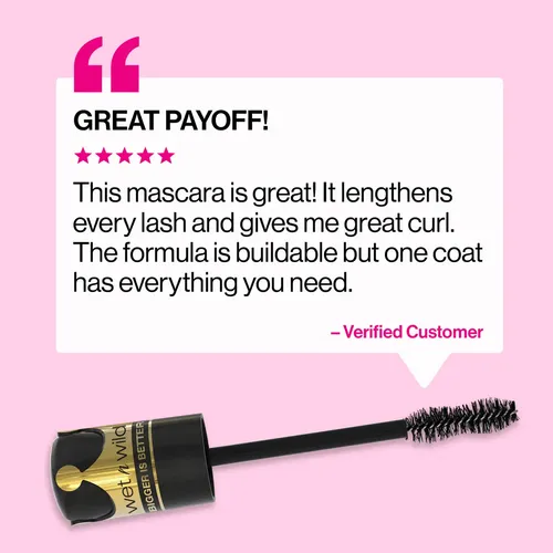 Wet n Wild Mascara de Pestañas Big POPPA Washable Color Negro Blackest Black