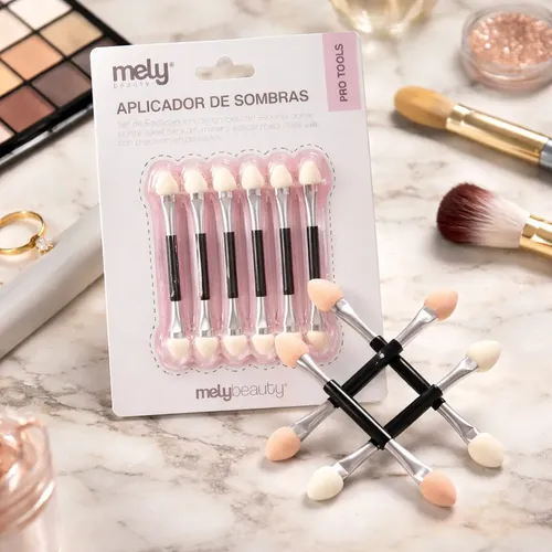 6 Aplicador De Sombras Y Uñas Para Ojos Doble Puntas Negro