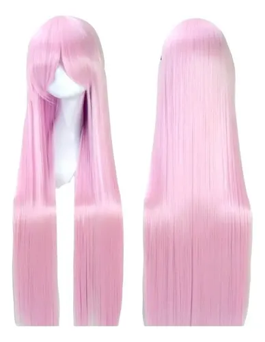 2026 Peluca Rosa Claro (flamingo) Larga Kanekalon 100 Cm