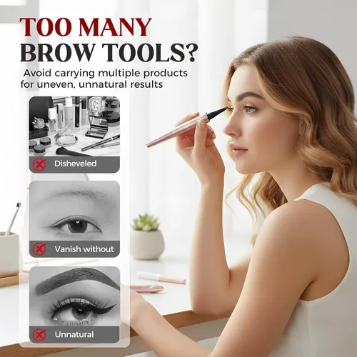 Lápiz De Cejas Microblading 4puntas Negra