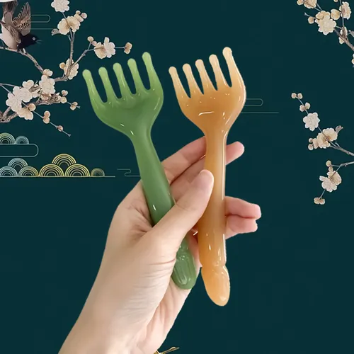 Brocha De Resina Sha Acupoint Massage Gua 5 Meridian Claw Marrón