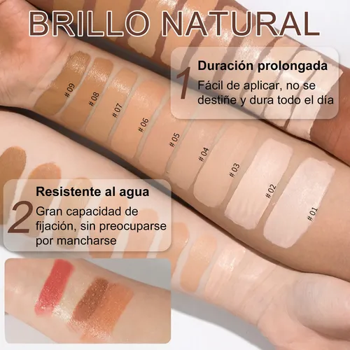 Set 4 Barras Maquillaje Heci Rubor Contorno Iluminador Base