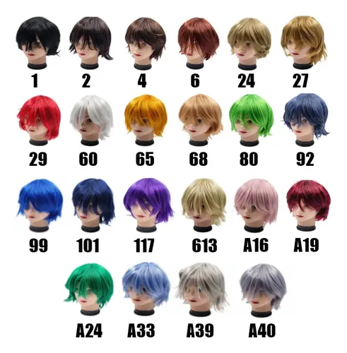 Peluca Corta Para Cosplay De Anime Varios Colores