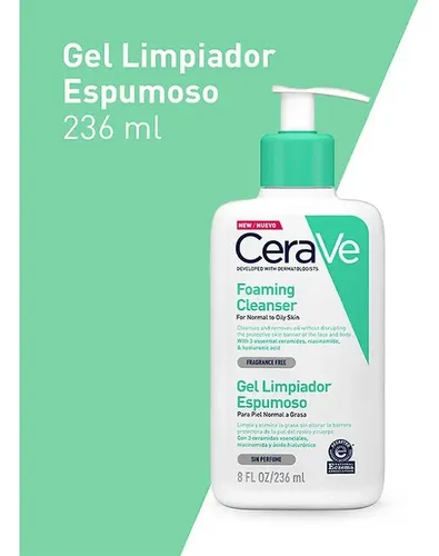 Cerave Gel Facial Limpiador Espumoso X236ml