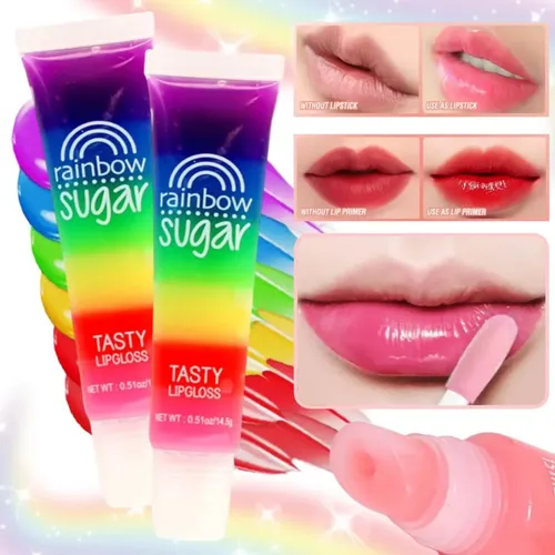 Lip Gloss Labial Bálsamo Arcoiris Brillo De Labios Azúcar