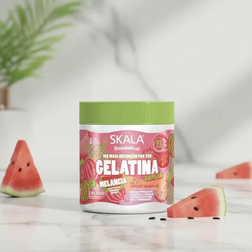 Gelatina Skala Melancia Frutastica Gel Anti Frizz Apta Curly
