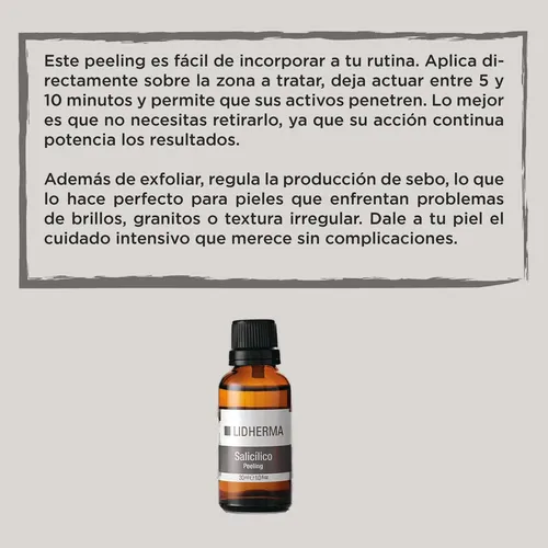 Peeling Salicilico Solucion Exfoliante Lidherma Grasa Mixta