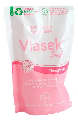 Viasek Fresh Jabón Líquido Íntimo Menopausia Ph 6.8 Refill