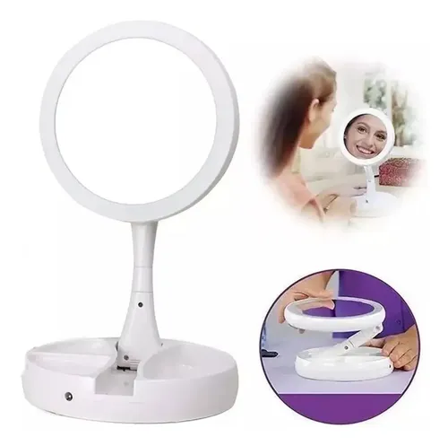 Espejo Para Maquillaje Luz Led Aumento 10x A Pilas O Usb