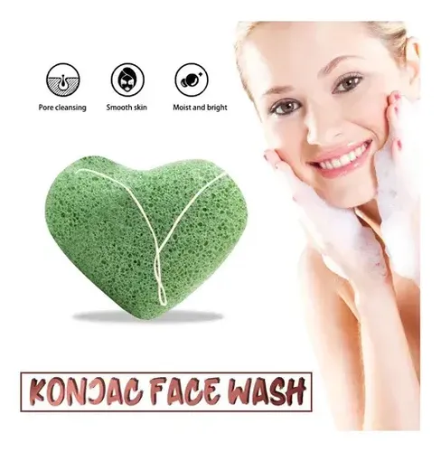 Esponja Konjac Natural Forma De Corazon Fibra Vegetal