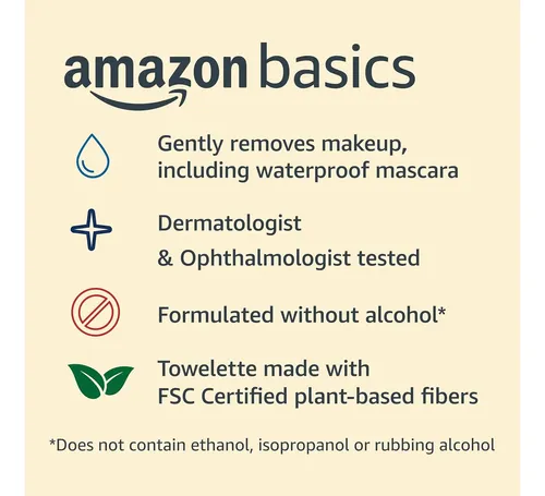 Toallitas Desmaquillantes Amazon Basics De 25 Unidades Para