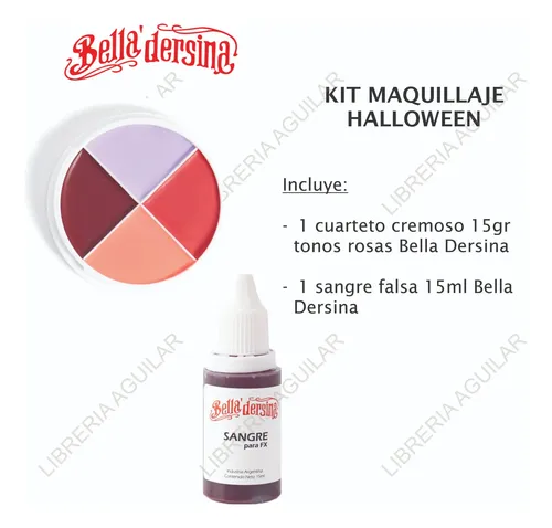 Kit Maquillaje Halloween Bella Dersina Sangre Cuarteto Mora