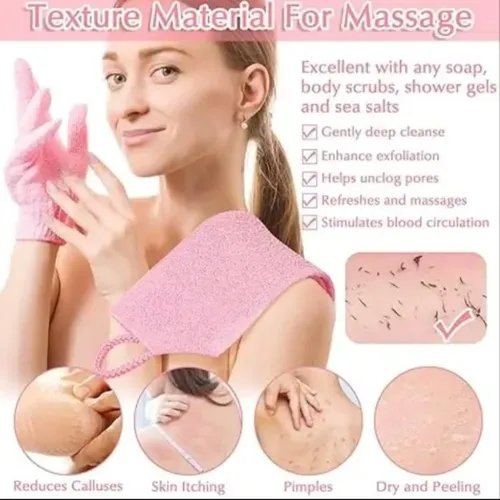 Set Exfoliante Nylon Doble Cara Para Baño Rápido Y Durader
