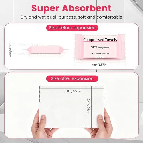 Soft Thick Cotton Disposable Face Towel, Mini Portable