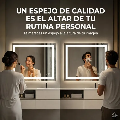 Espejo Inteligente Luz Led Desempaña Baño Reversible 60×80 Espejo