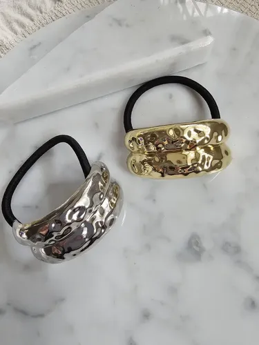 Colita De Pelo Scrunchie Ponytail Cuff Moda Tendencia Dorado Hada