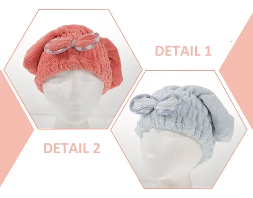 2 Gorros Adorables Para Secar El Cabello, Absorben Rápidamen