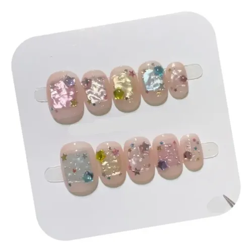 Calidad Superior Parche De Uñas Con Diamantes De Color Rosa