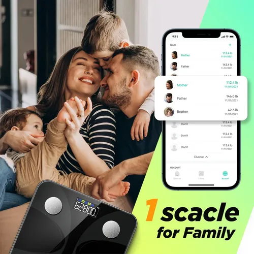 Báscula Digital Runstar Para El Peso Corporal Y El Porcentaj Negro