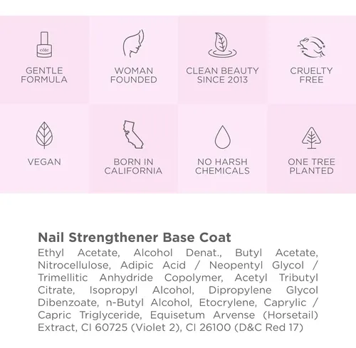 Base Fortalecedora Cote Beauty Para Uñas, Con Extracto De
