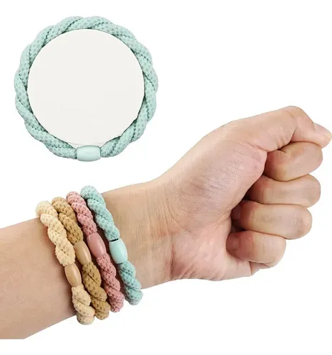 Pulsera Elástica Tejida Con Banda De Pelo De Cuentas C, 40 U